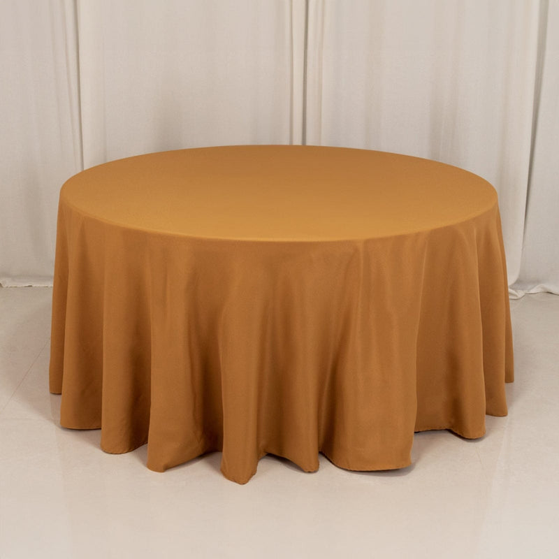 120" Premium Polyester Round Tablecloth Wedding Table Linens