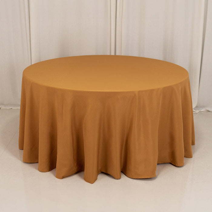 120" Premium Polyester Round Tablecloth Wedding Table Linens