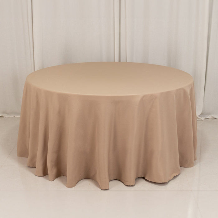 120" Premium Polyester Round Tablecloth Wedding Table Linens