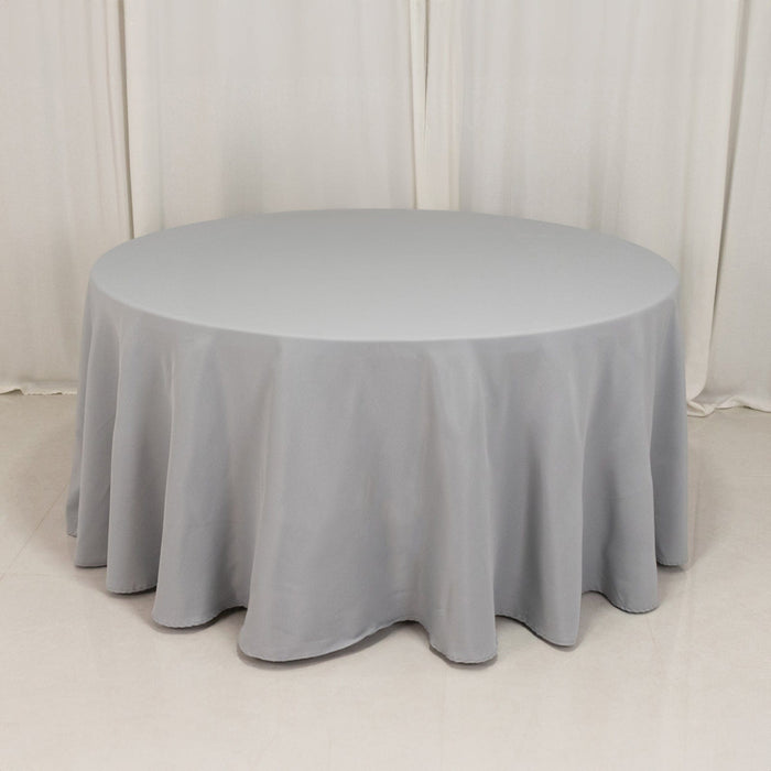 120" Premium Polyester Round Tablecloth Wedding Table Linens