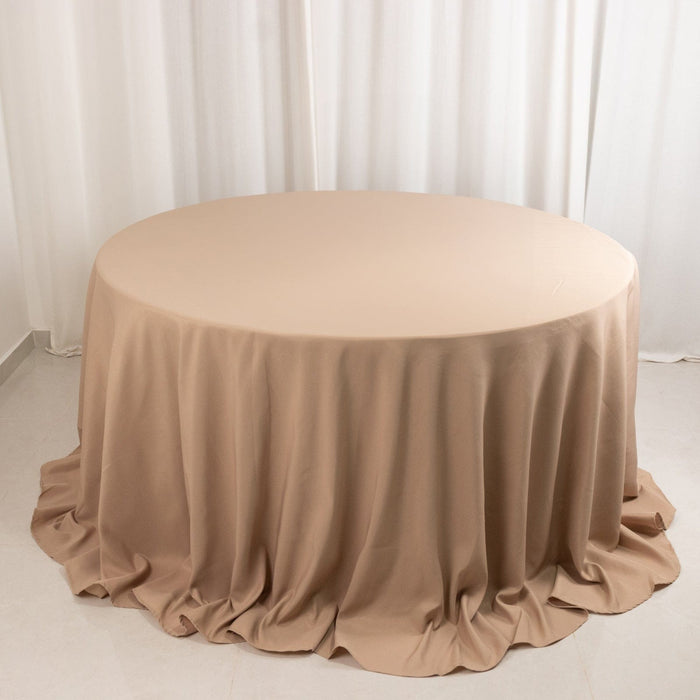 132" Premium Polyester Round Tablecloth Wedding Party Table Linens