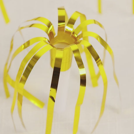 24 Fringed Party Noisemakers Horns - Gold Metallic