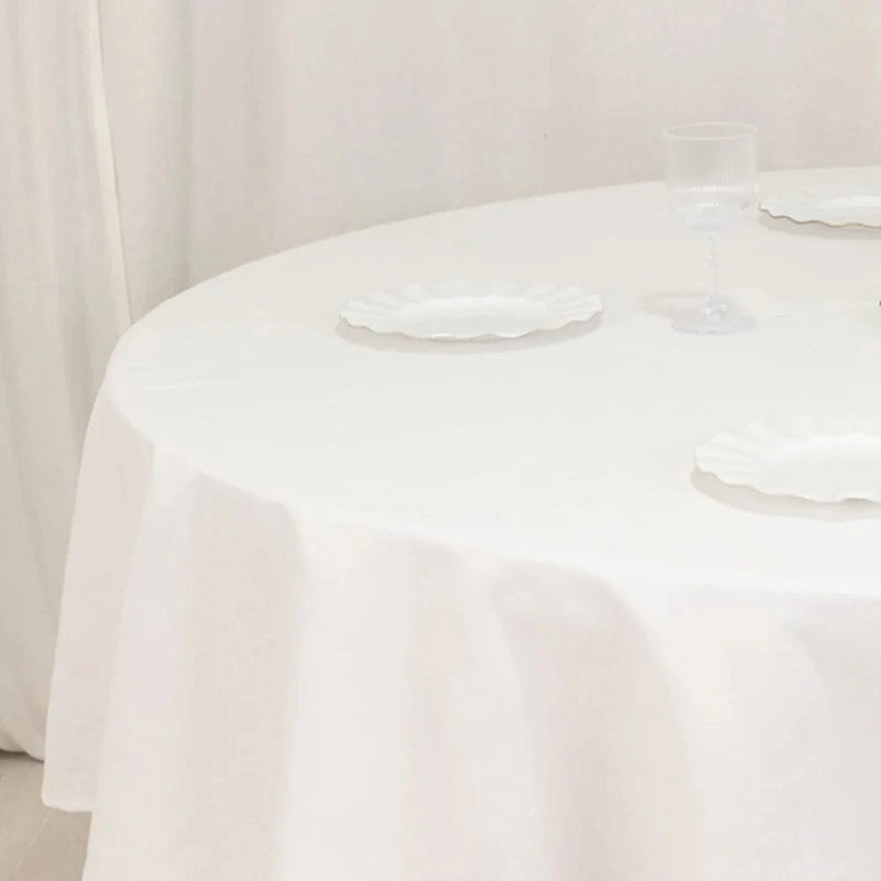 90" Cotton Blend Round Tablecloth for Weddings and Events