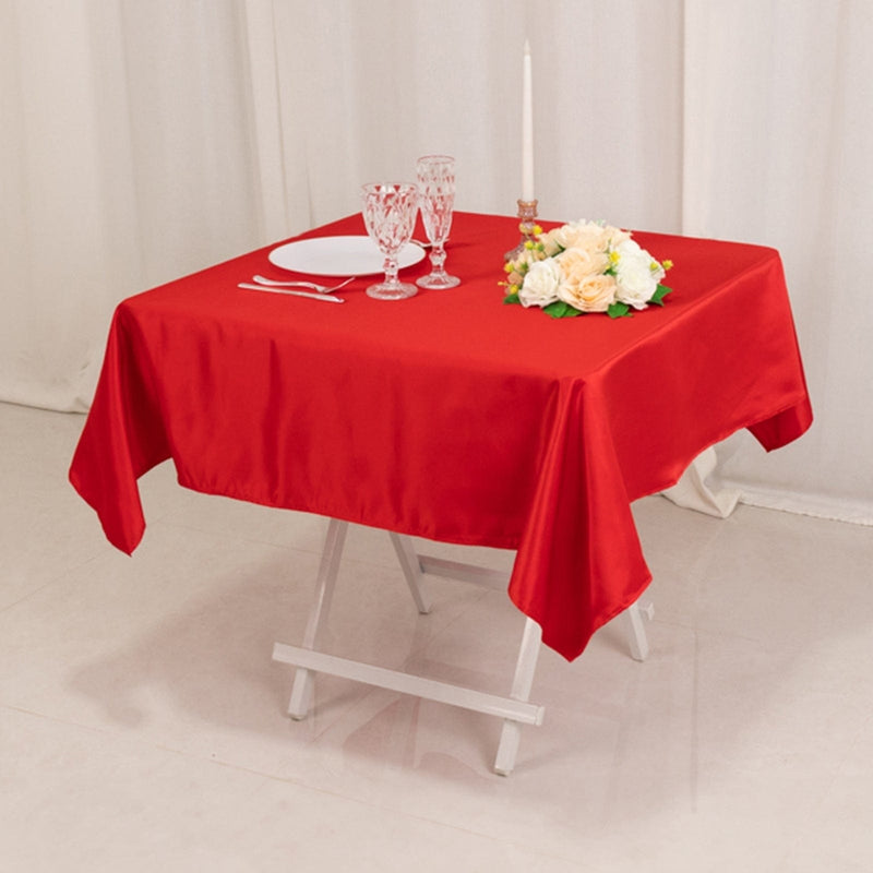 54" x 54" Lamour Satin Square Tablecloth Wedding Party Table Linens