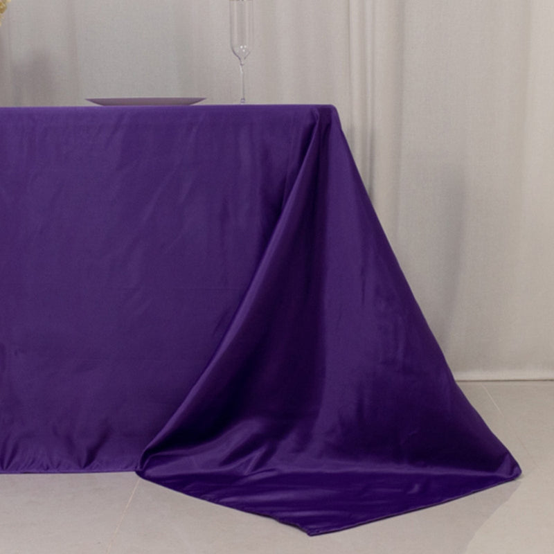 90" x 132" Lamour Satin Rectangular Tablecloth