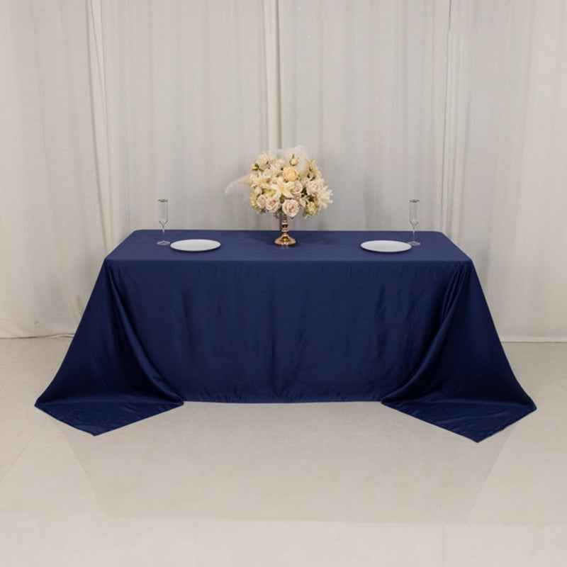 90" x 132" Lamour Satin Rectangular Tablecloth