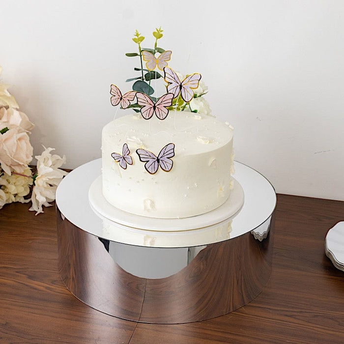 Round Acrylic Cake Stand Pedestal Riser with Hollow Bottom - Clear