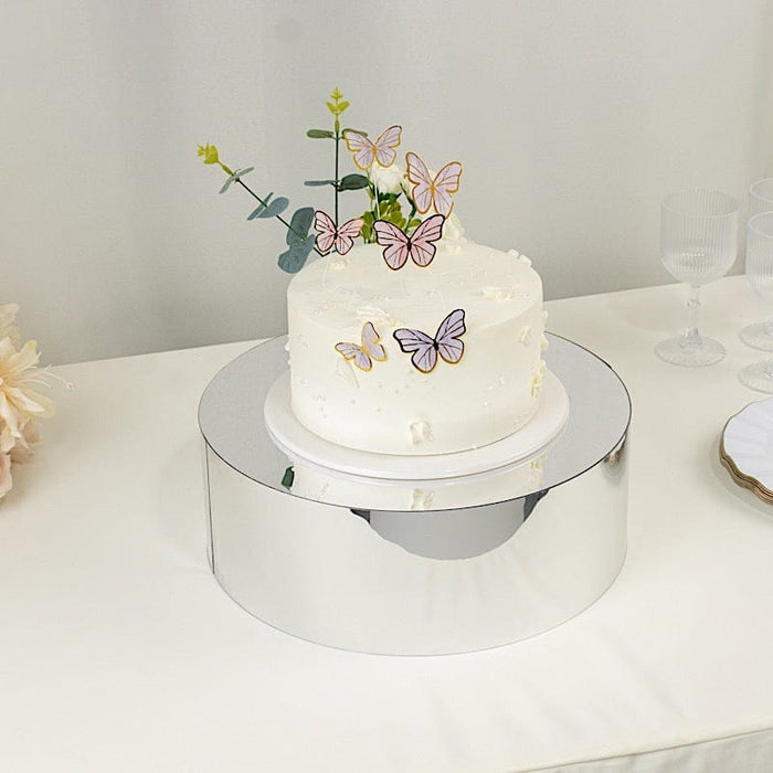 Round Acrylic Cake Stand Pedestal Riser with Hollow Bottom - Clear