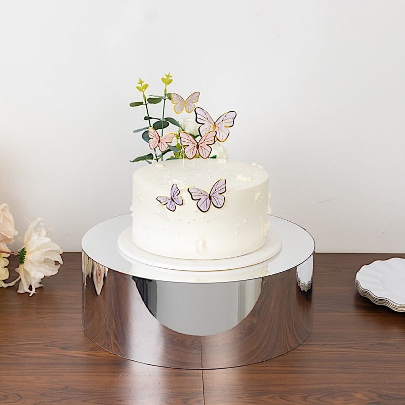 Round Acrylic Cake Stand Pedestal Riser with Hollow Bottom - Clear