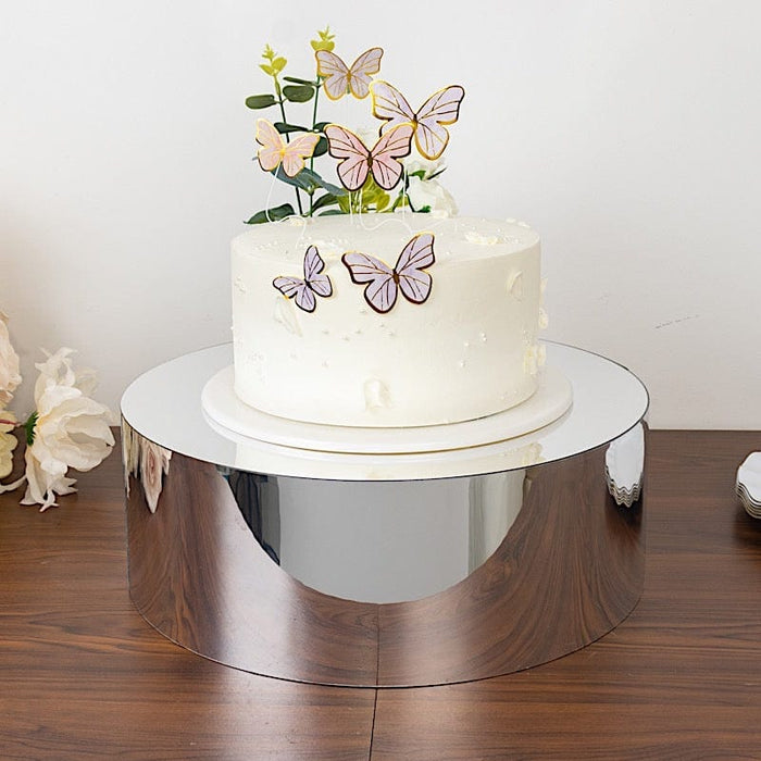 Round Acrylic Cake Stand Pedestal Riser with Hollow Bottom - Clear