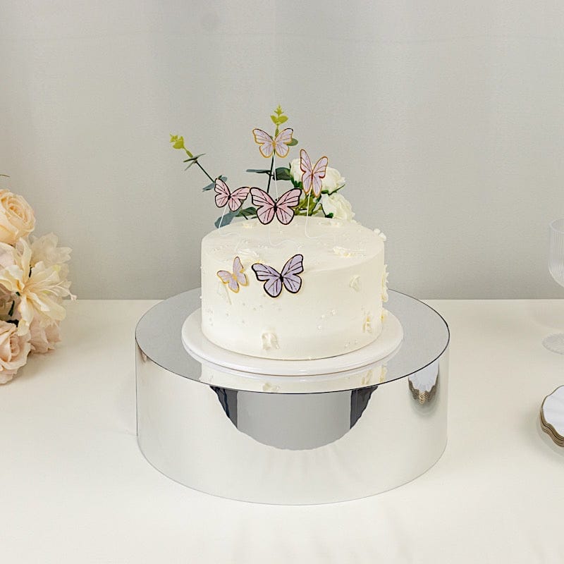 Round Acrylic Cake Stand Pedestal Riser with Hollow Bottom - Clear