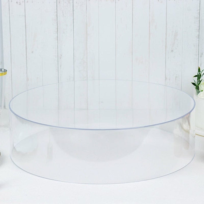 Round Acrylic Cake Stand Pedestal Riser with Hollow Bottom - Clear