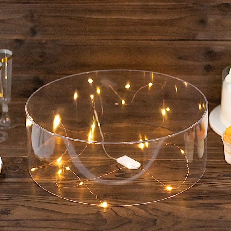 14" Round Acrylic Cake Stand Pedestal Riser with Hollow Bottom - Clear PROP_BOX_001R_14_CLR