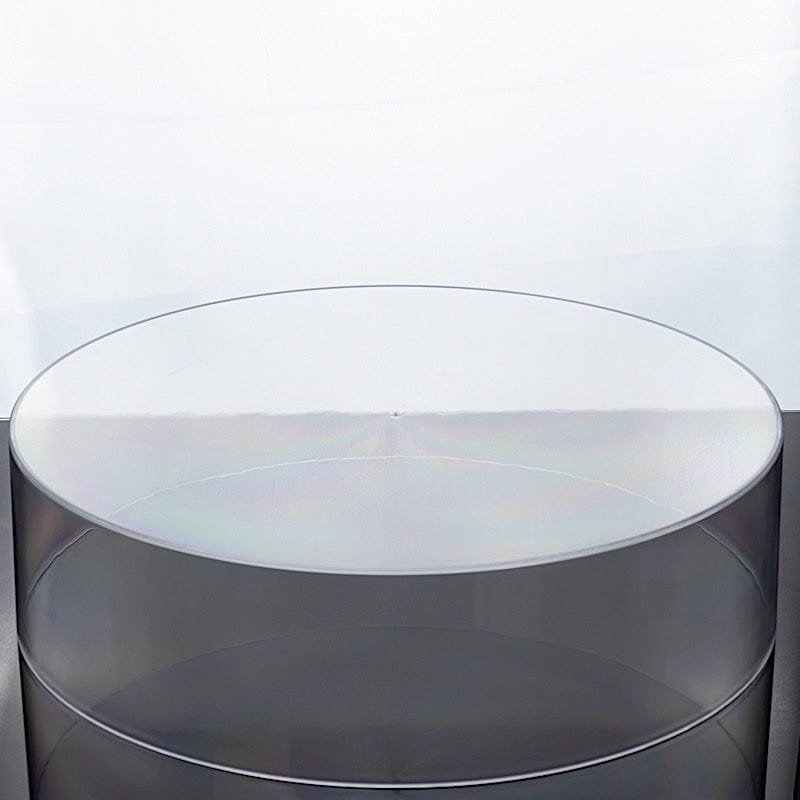 Round Acrylic Cake Stand Pedestal Riser with Hollow Bottom - Clear PROP_BOX_001R_18_CLR