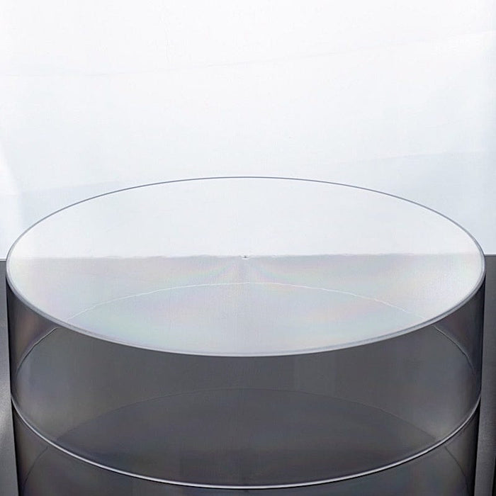 Round Acrylic Cake Stand Pedestal Riser with Hollow Bottom - Clear PROP_BOX_001R_18_CLR