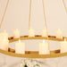 Round Hanging Metal Floral Chandelier Frame - Gold