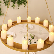 Round Hanging Metal Floral Chandelier Frame - Gold