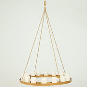 Round Hanging Metal Floral Chandelier Frame - Gold