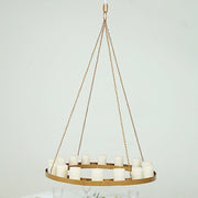 Round Hanging Metal Floral Chandelier Frame - Gold