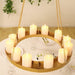 Round Hanging Metal Floral Chandelier Frame - Gold