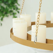 Round Hanging Metal Floral Chandelier Frame - Gold