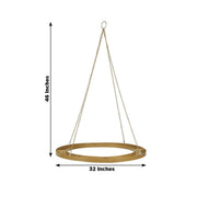 Round Hanging Metal Floral Chandelier Frame - Gold