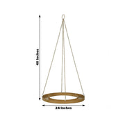 Round Hanging Metal Floral Chandelier Frame - Gold