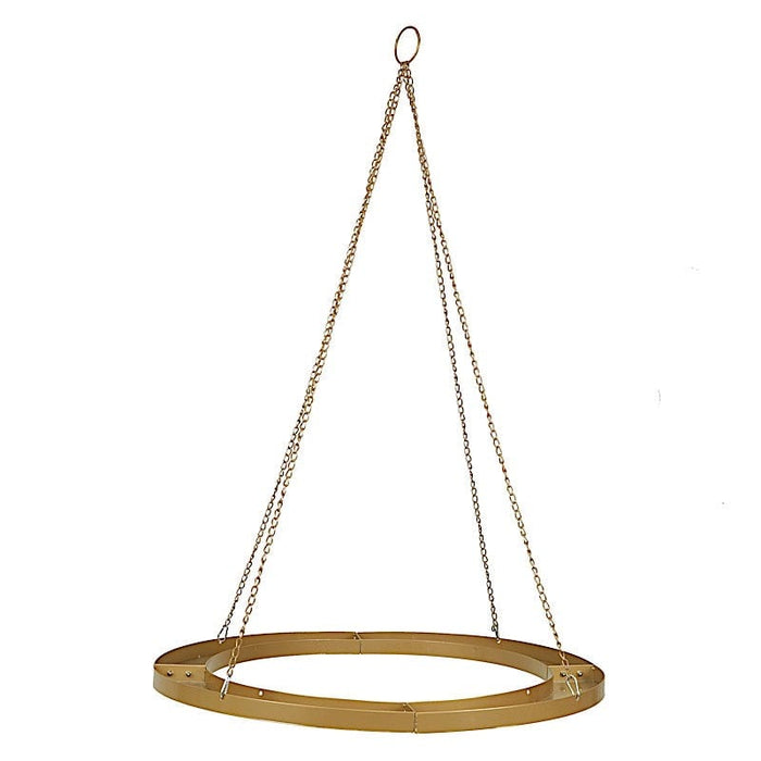 Round Hanging Metal Floral Chandelier Frame - Gold CHDLR_HANG03_32_GOLD