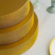 Round Metal Pedestal Cake Stand with Rhinestones