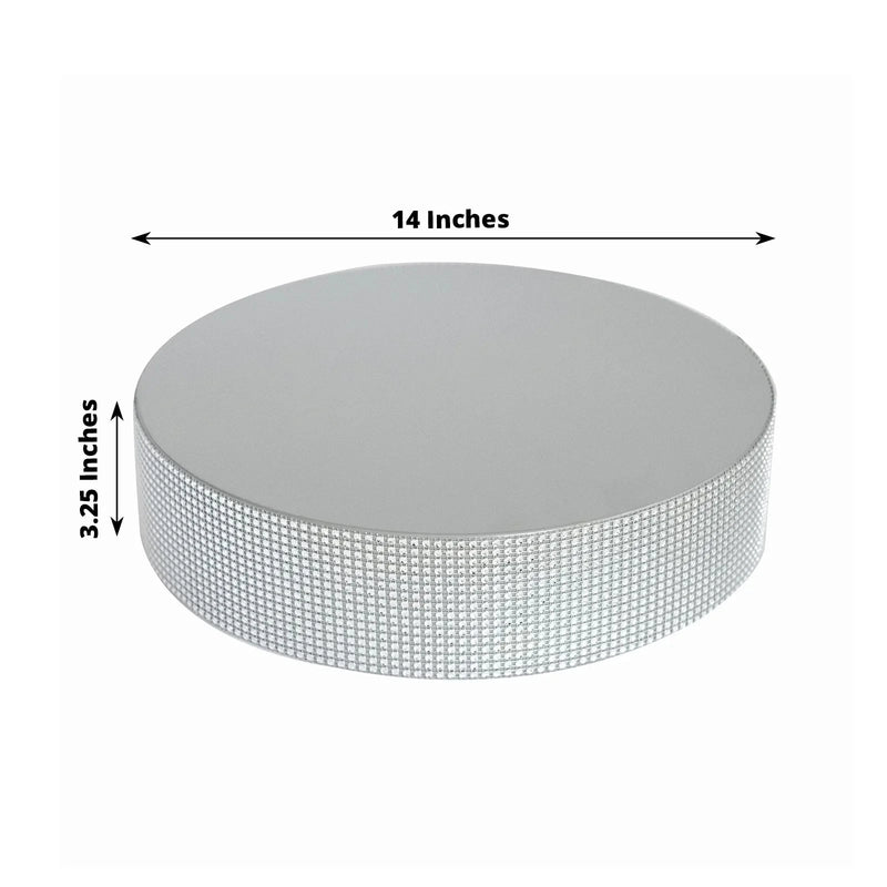 Round Metal Pedestal Cake Stand with Rhinestones