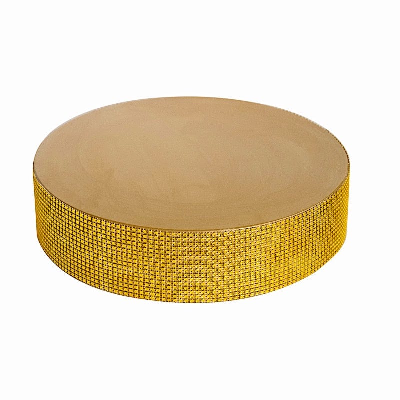Round Metal Pedestal Cake Stand with Rhinestones CHDLR_CAKE20_14_GOLD