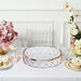Round Metal with Glass Geometric Cake Stand - Gold