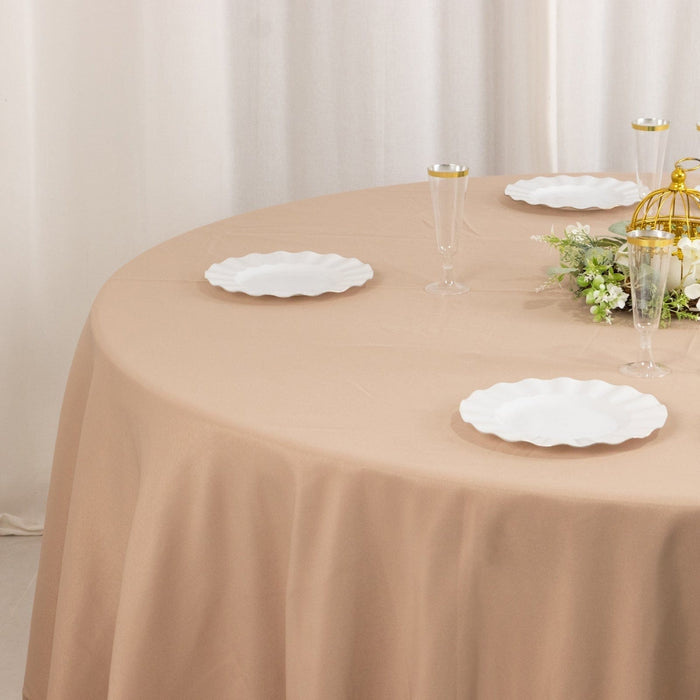 132" Premium Polyester Round Tablecloth Wedding Party Table Linens