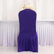 Ruffle Pleated Skirt Fitted Spandex Banquet Chair Cover