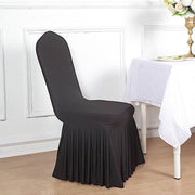 Ruffle Pleated Skirt Fitted Spandex Banquet Chair Cover