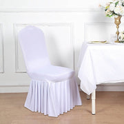 Ruffle Pleated Skirt Fitted Spandex Banquet Chair Cover