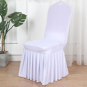 Ruffle Pleated Skirt Fitted Spandex Banquet Chair Cover