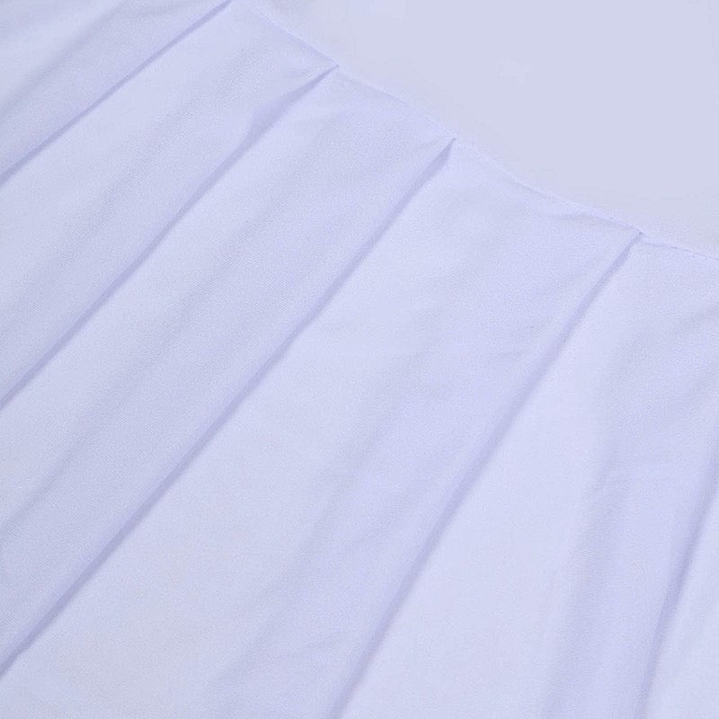 Ruffle Pleated Skirt Fitted Spandex Banquet Chair Cover