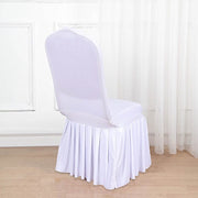 Ruffle Pleated Skirt Fitted Spandex Banquet Chair Cover