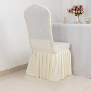 Ruffle Pleated Skirt Fitted Spandex Banquet Chair Cover