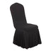 Ruffle Pleated Skirt Fitted Spandex Banquet Chair Cover CHAIR_SPX_RUF_BLK