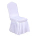Ruffle Pleated Skirt Fitted Spandex Banquet Chair Cover CHAIR_SPX_RUF_WHT