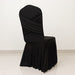 Ruffle Pleated Skirt Fitted Spandex Banquet Chair Cover with Cross Back Sash