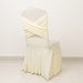 Ruffle Pleated Skirt Fitted Spandex Banquet Chair Cover with Cross Back Sash