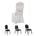 Ruffle Pleated Skirt Fitted Spandex Banquet Chair Cover with Cross Back Sash