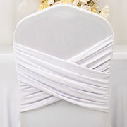 Ruffle Pleated Skirt Fitted Spandex Banquet Chair Cover with Cross Back Sash