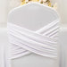 Ruffle Pleated Skirt Fitted Spandex Banquet Chair Cover with Cross Back Sash