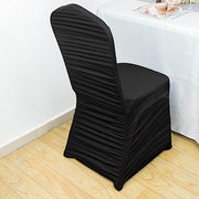 Ruffled Fitted Spandex Banquet Chair Cover