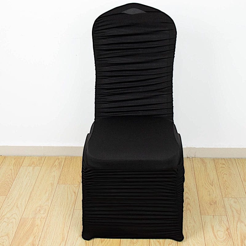 Ruffled Fitted Spandex Banquet Chair Cover