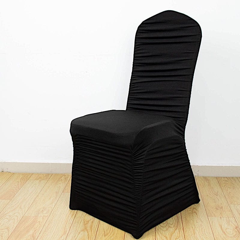 Ruffled Fitted Spandex Banquet Chair Cover